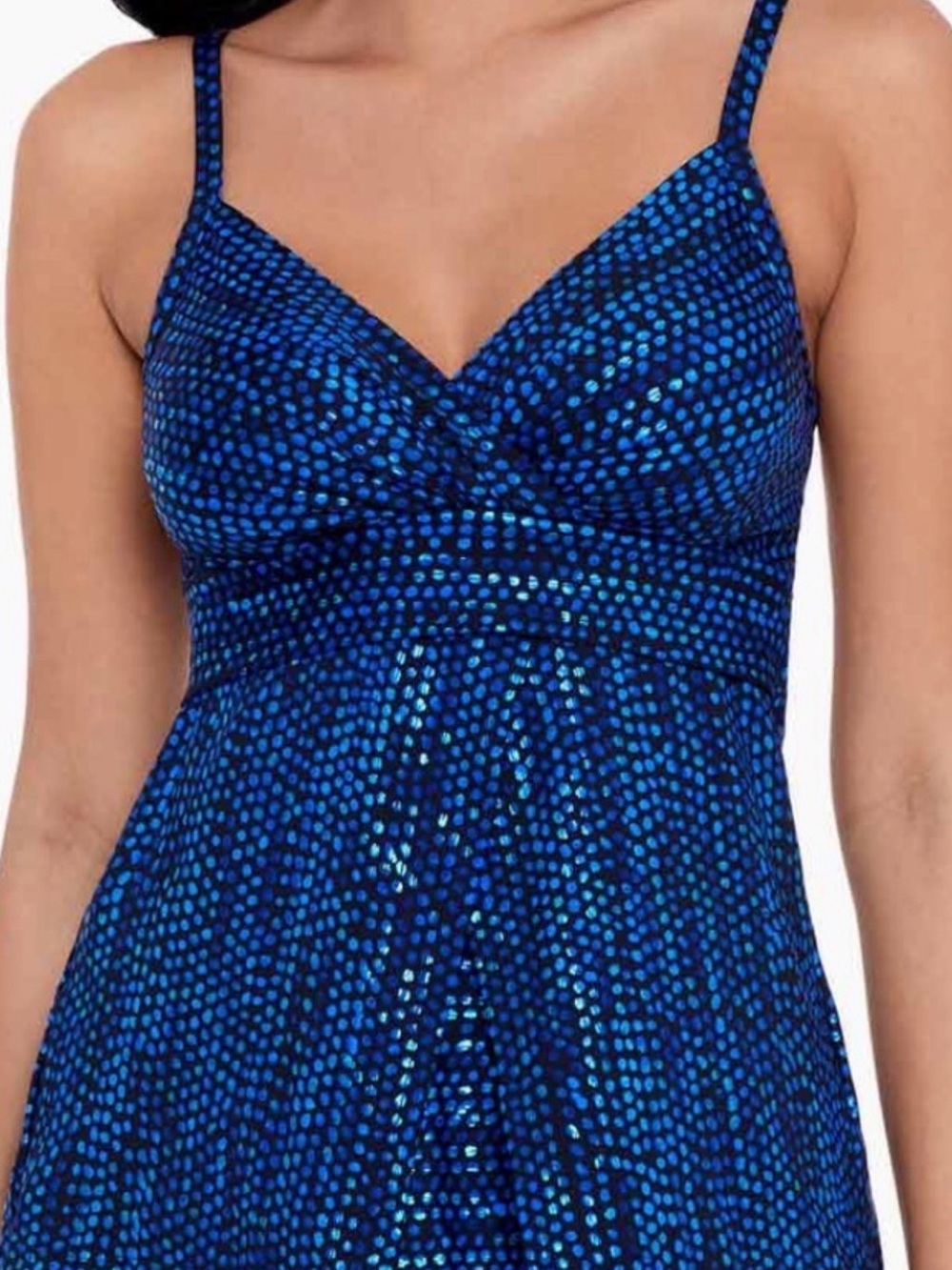 Miraclesuit tankini top size 16 blue black and green STUNNING 🌴